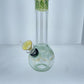 8” Green Wrap and Rake Straight Bubble Beaker