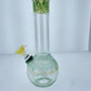 8” Green Wrap and Rake Straight Bubble Beaker