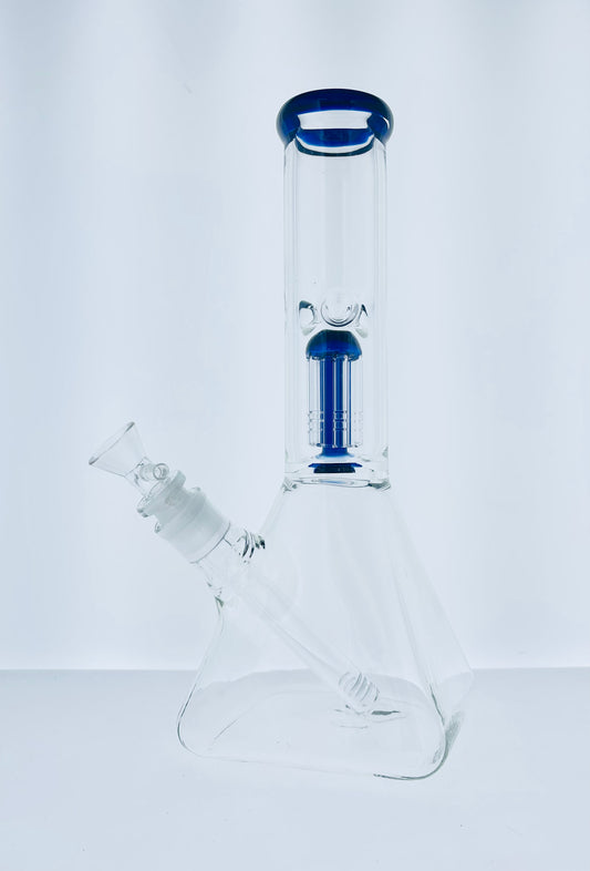 12" Square Base Beaker w/ Tree Arm Perc