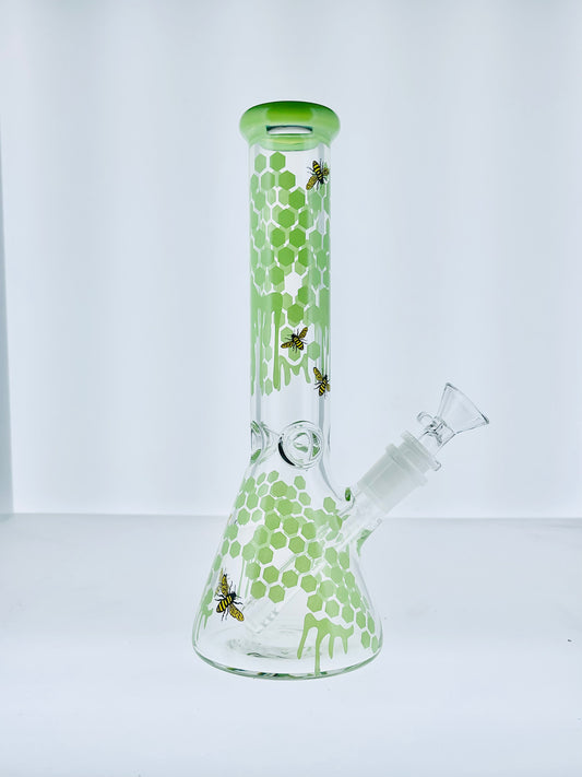 10" Bee & Honeycomb Decal Beaker