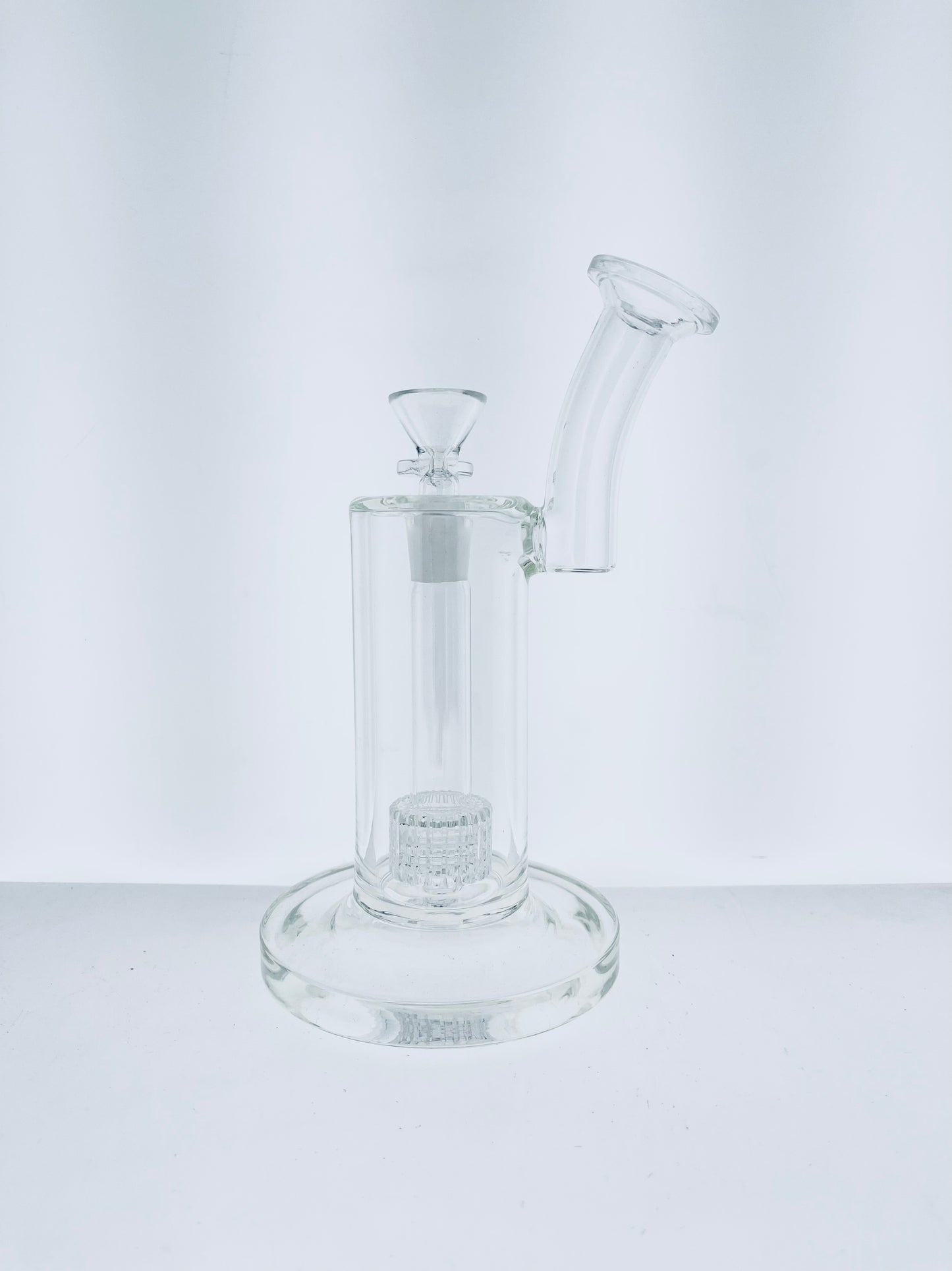 7" Clear Bubbler w/ Bent Neck & Matrix Perc