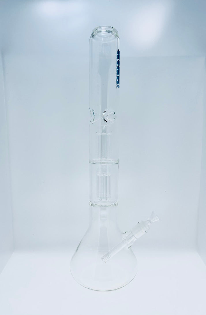 King Volcano Double Showerhead Tree Perc Ice Catch Beaker 21.5"