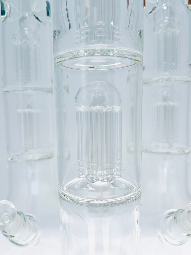 King Volcano Double Showerhead Tree Perc Ice Catch Beaker 21.5"