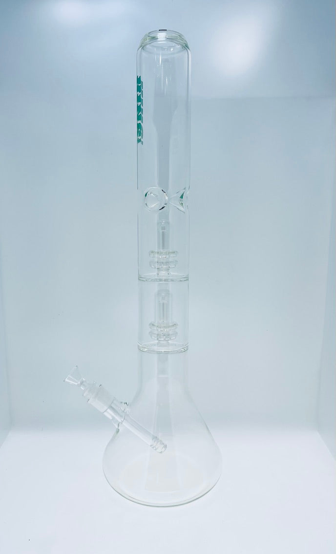 King Volcano Beaker with Double Showerhead Perc and Ice Catch 21.5"