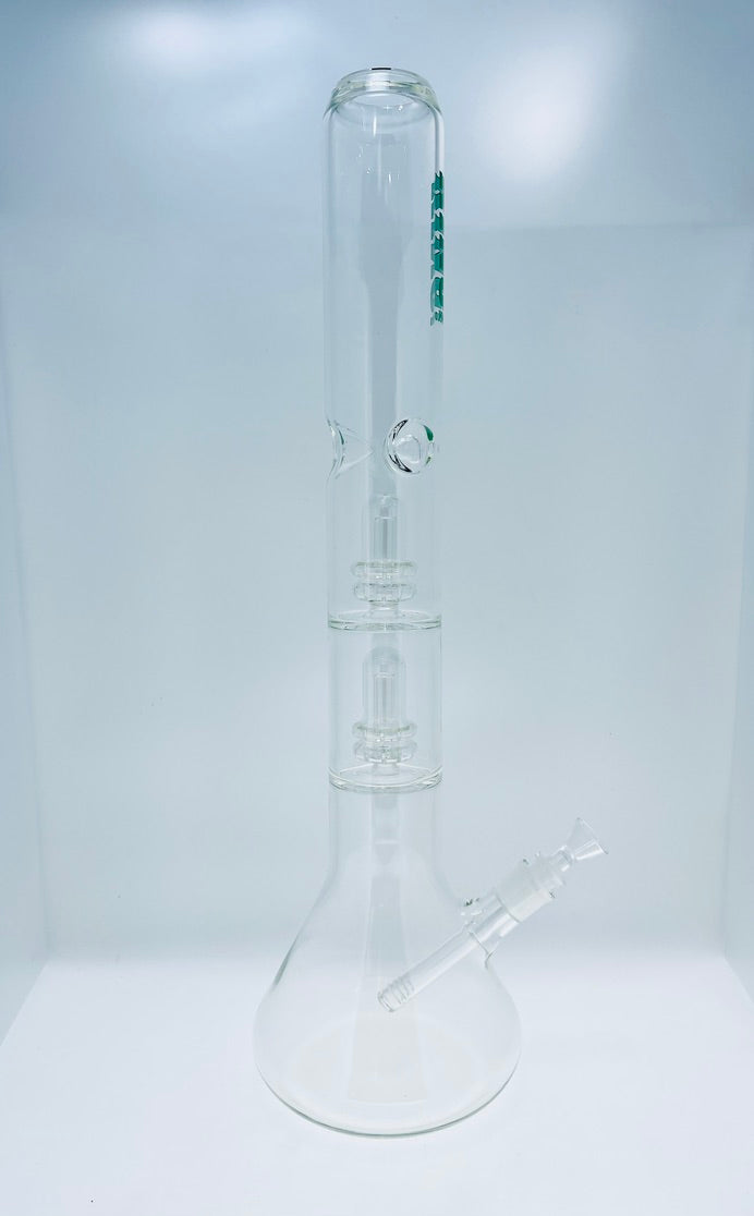 King Volcano Beaker with Double Showerhead Perc and Ice Catch 21.5"