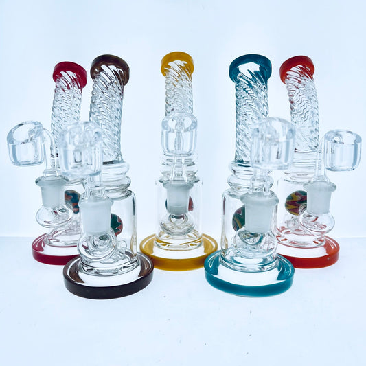 Curved Neck  Rig w/ Colorful Perc 6.5"