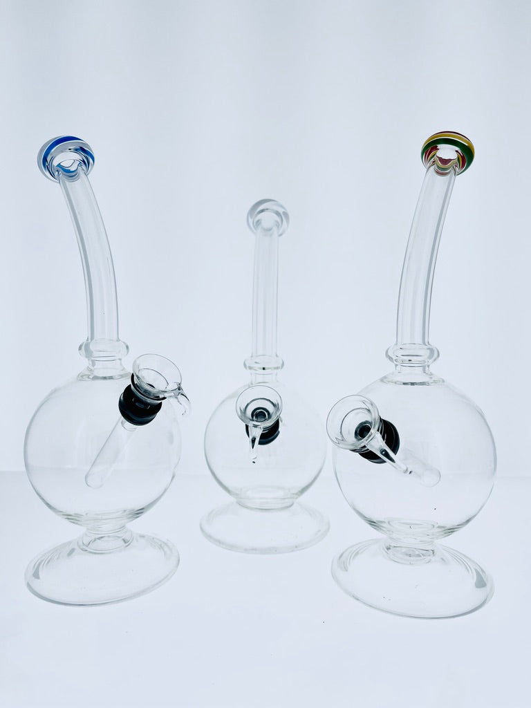 Bent Neck Bubble Water Pipe Assorted Colors 9.5"