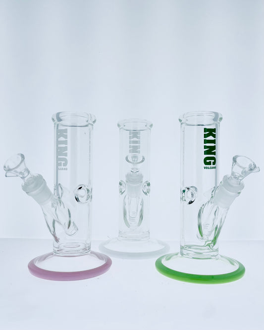 King Volcano 8" Straight Tube w/ Ice Catch & Color Base
