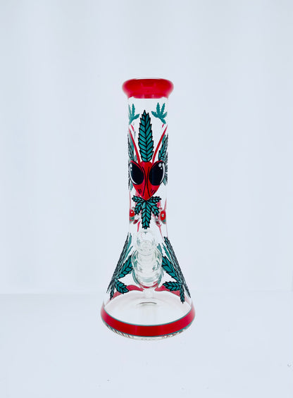 14" Painted Flower Beaker w/ Ice Catch