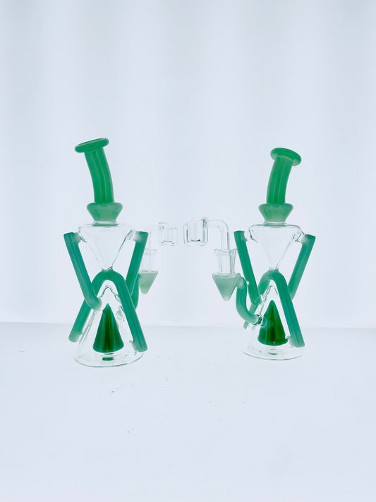 9" Color Recycler w/ Pyramid Perc & Double Uptake