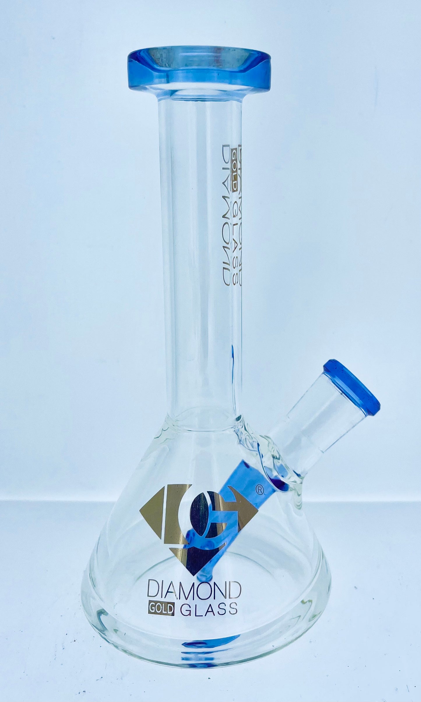 Diamond Glass 6" Beaker w/ Color Accents