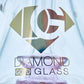 Diamond Glass Bent Neck Rig w/ Color Accents & Showerhead Perc