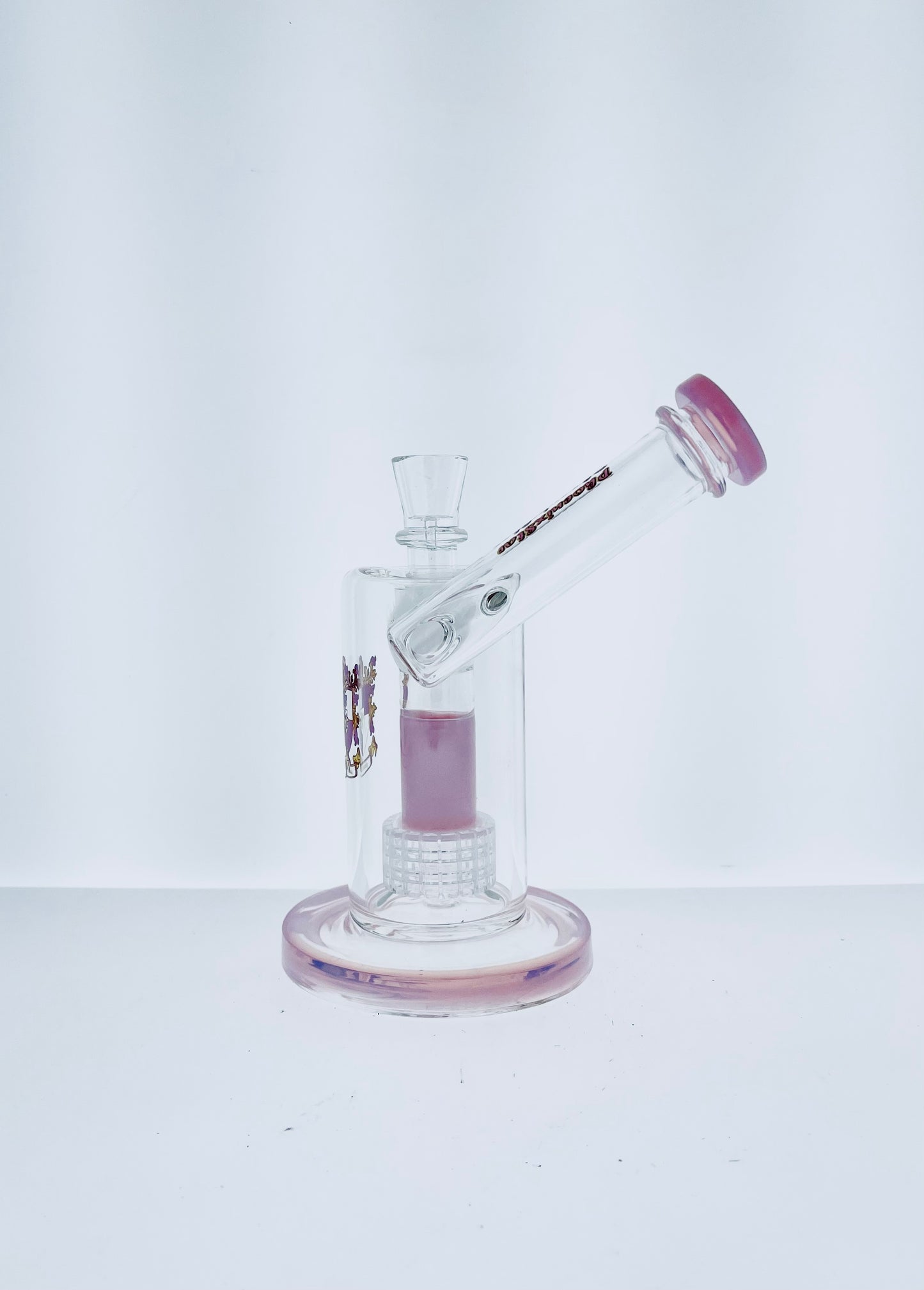 Phoenix 8" Side Neck Bubbler w/ Matrix Perc & Color Accents