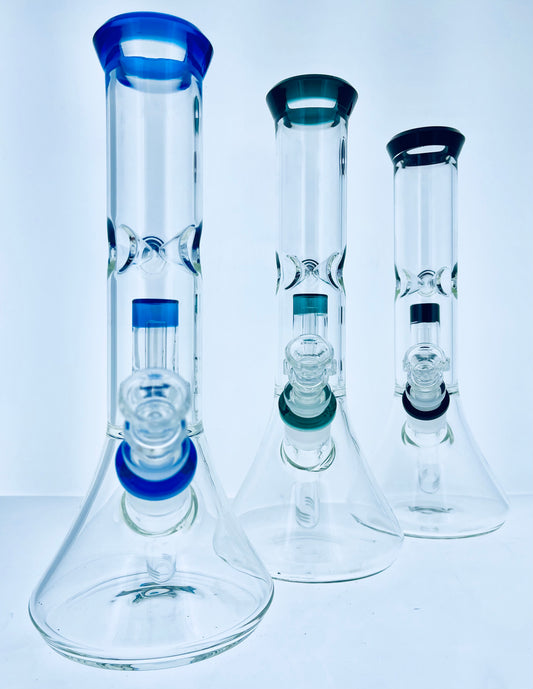 11" Beaker w/ Color Accents & Showerhead Perc