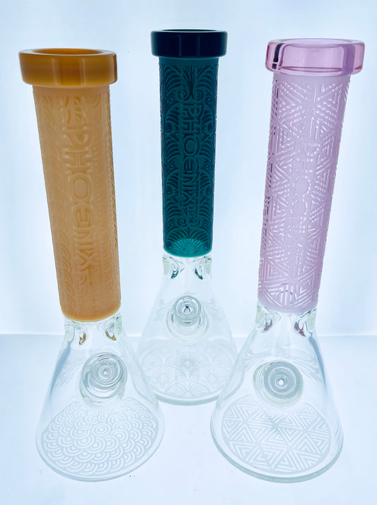 Phoenix Etched  Beaker w/ Color