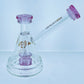Diamond Glass Bent Neck Rig w/ Color Accents & Showerhead Perc