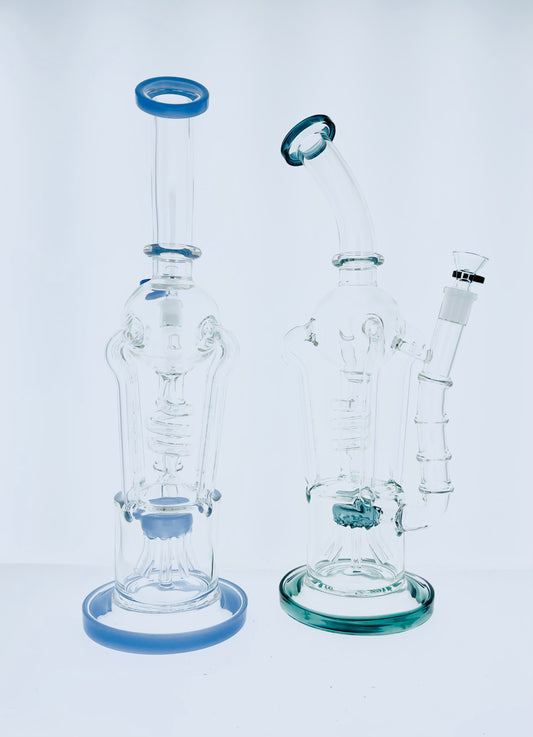17" Color Rig w/ Sprinkler Perc & Spiral Coil