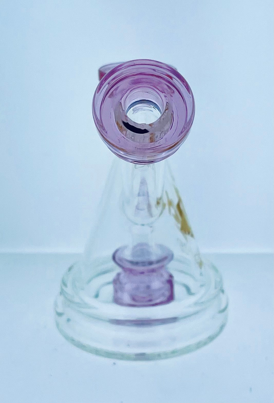 Diamond Glass Bent Neck Rig w/ Color Accents & Showerhead Perc