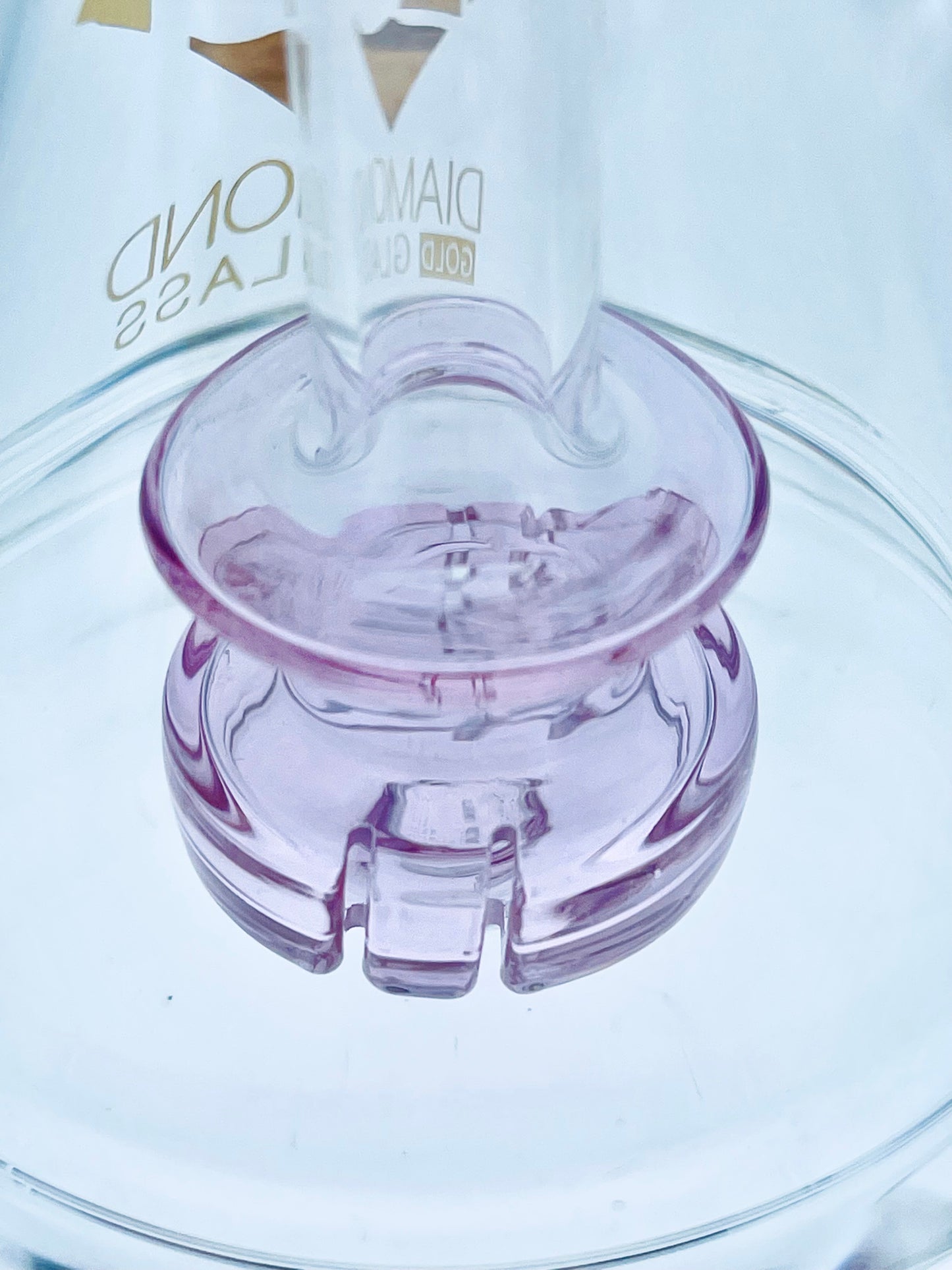 Diamond Glass Bent Neck Rig w/ Color Accents & Showerhead Perc