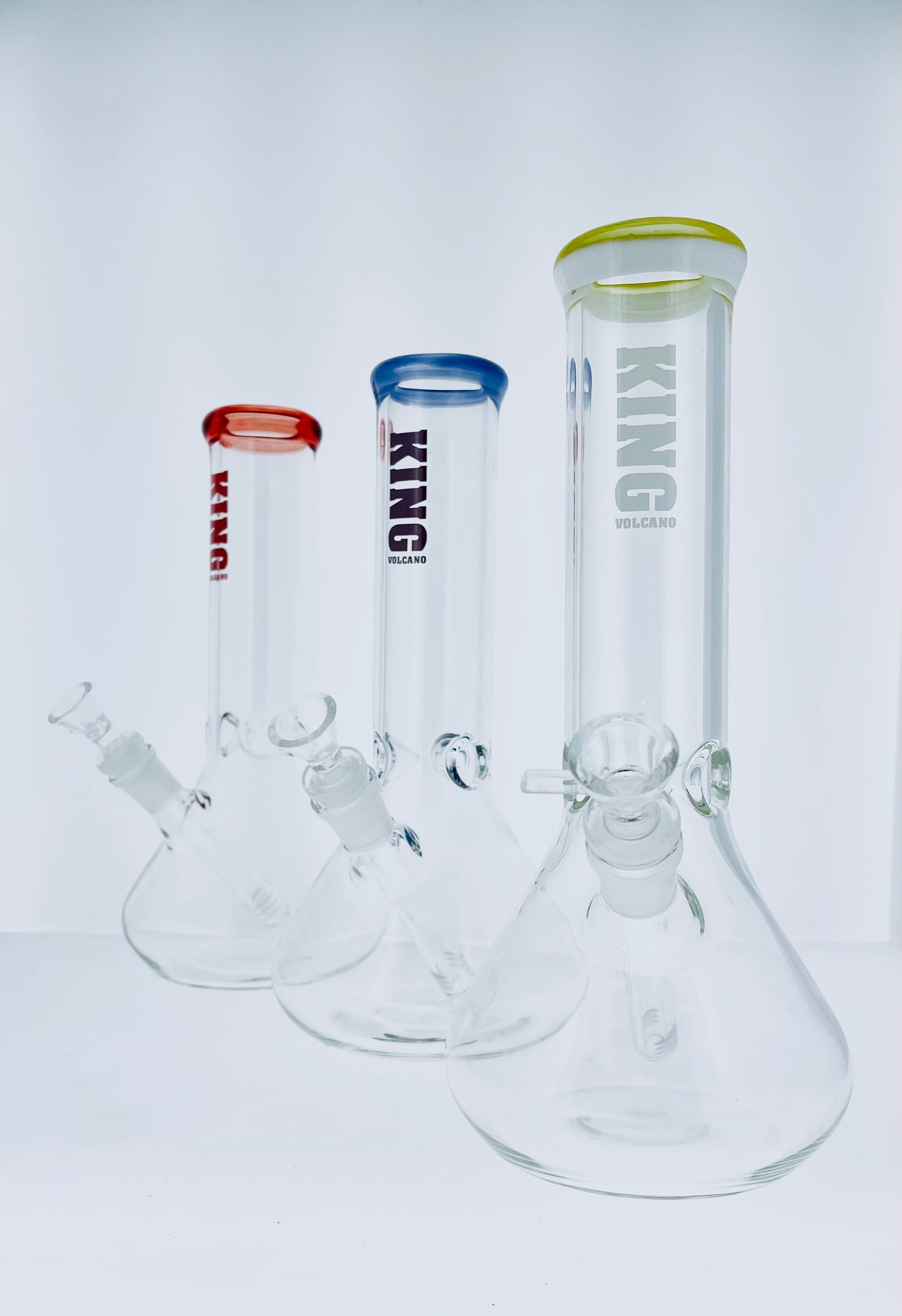 King Volcano 11" Beaker w/ Color Mouth & Ice Catch