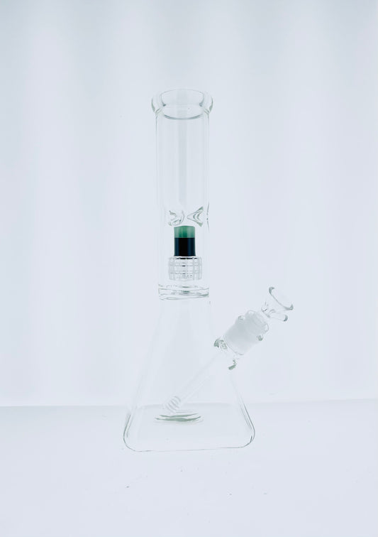 13" Square Base Beaker w/ Color Matrix Perc